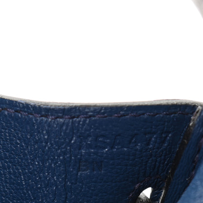 Hermes Ostrich Horseshoe Birkin 25 Gris Agate Bleu De Malte 7 of 11
