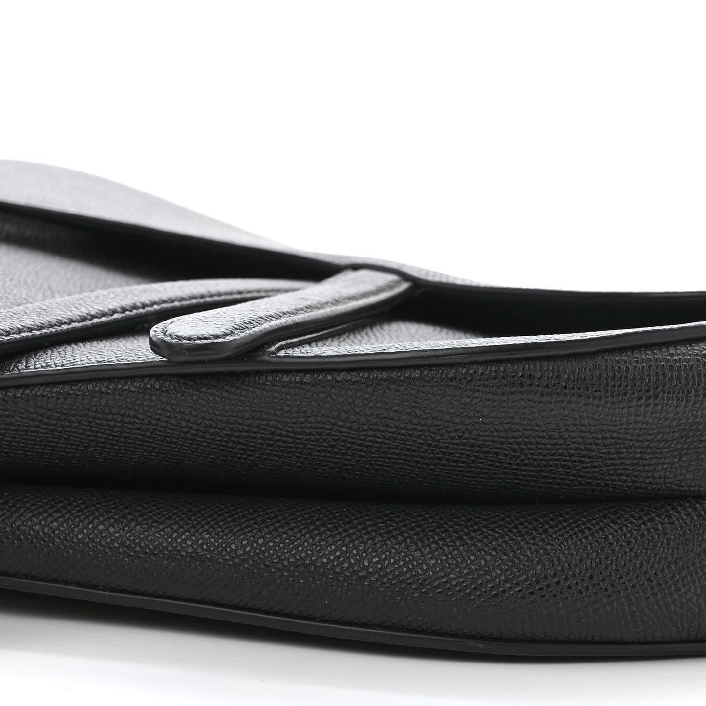 Grained Calfskin Saddle Bag Black