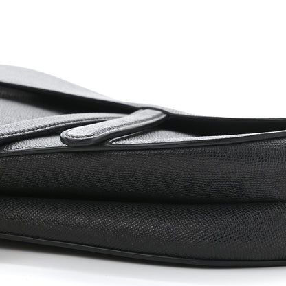 Christian Dior Grained Calfskin Saddle Bag Black 10 of 11