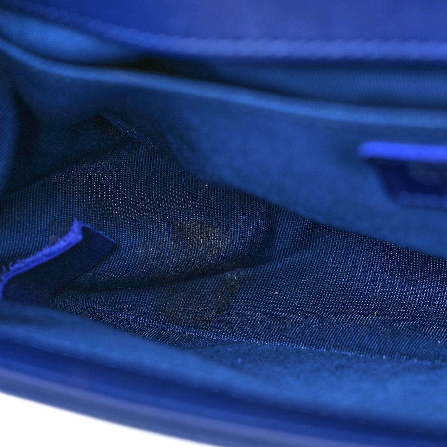 Velvet Quilted Medium Boy Flap Blue