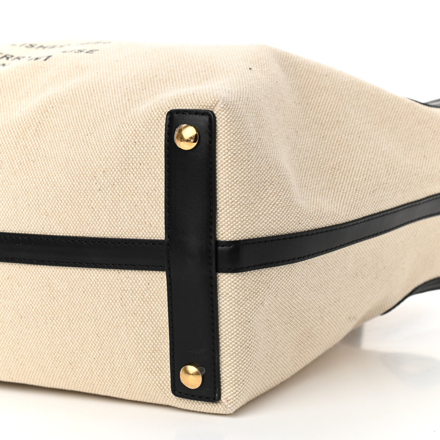 Burberry Cotton Soft Canvas Calfskin Medium Belt Tote Natural Black 9 of 9