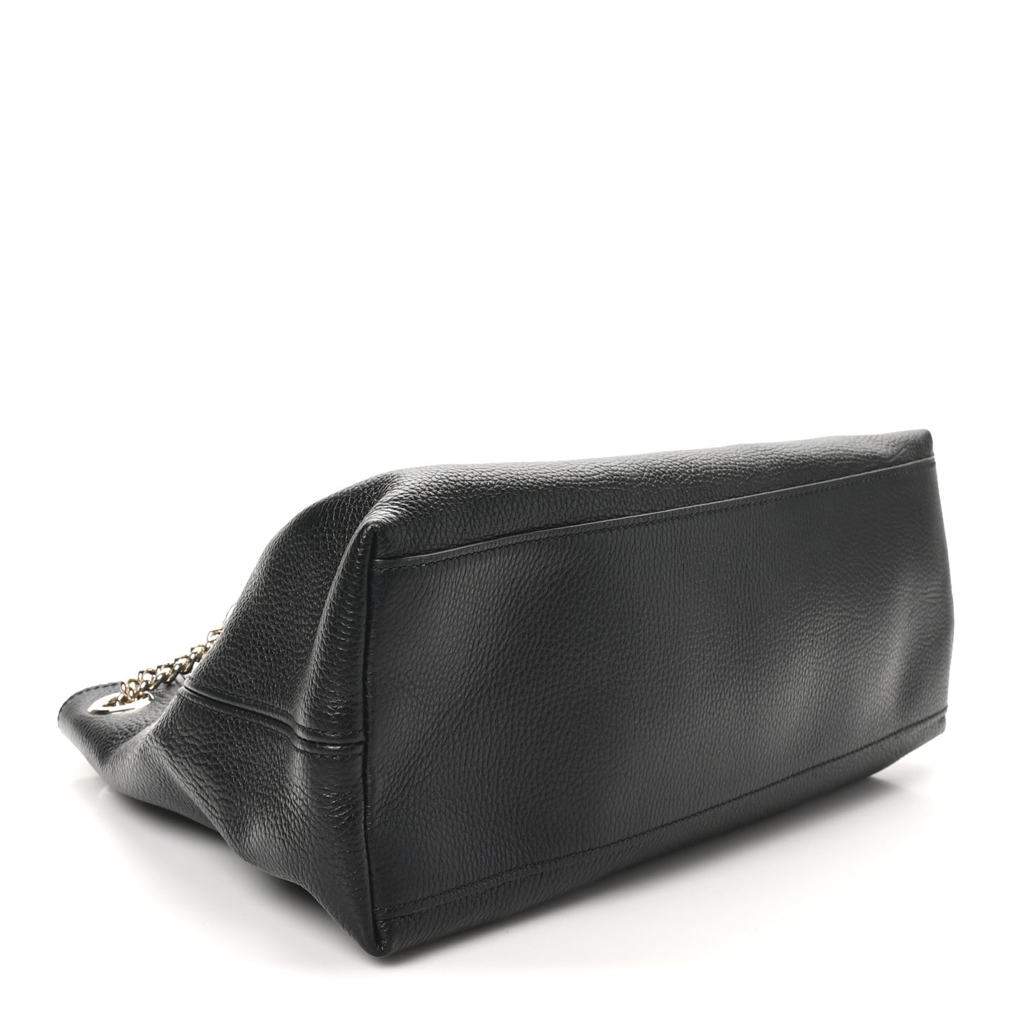 Pebbled Calfskin Medium Soho Chain Shoulder Bag Black