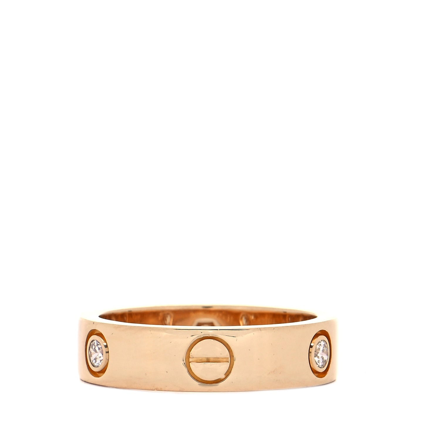18K Yellow Gold 3 Diamond 5.5mm LOVE Ring 57 8