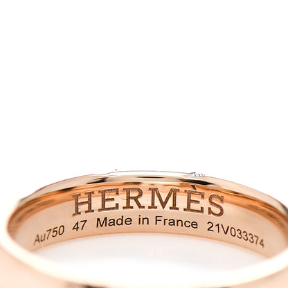 Hermes 18K Rose Gold Diamond Ever Herakles Wedding Band Ring 47 4 4 of 5