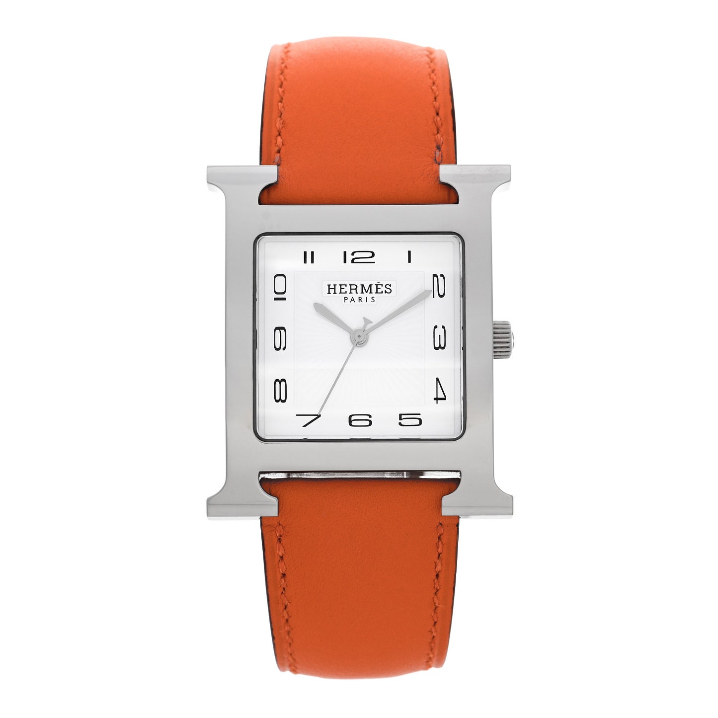 Stainless Steel Swift 30.5mm Heure H Hour Quartz Watch Orange