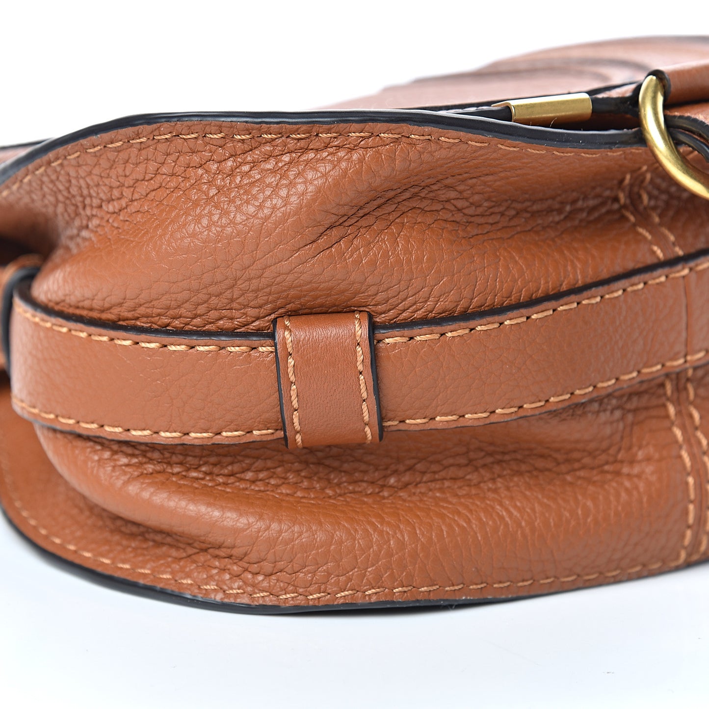 Calfskin Mini Marcie Round Crossbody Bag Tan