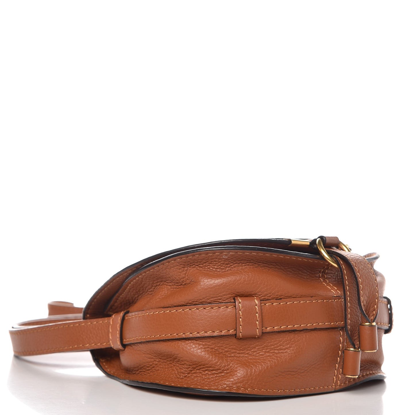 Calfskin Mini Marcie Round Crossbody Bag Tan