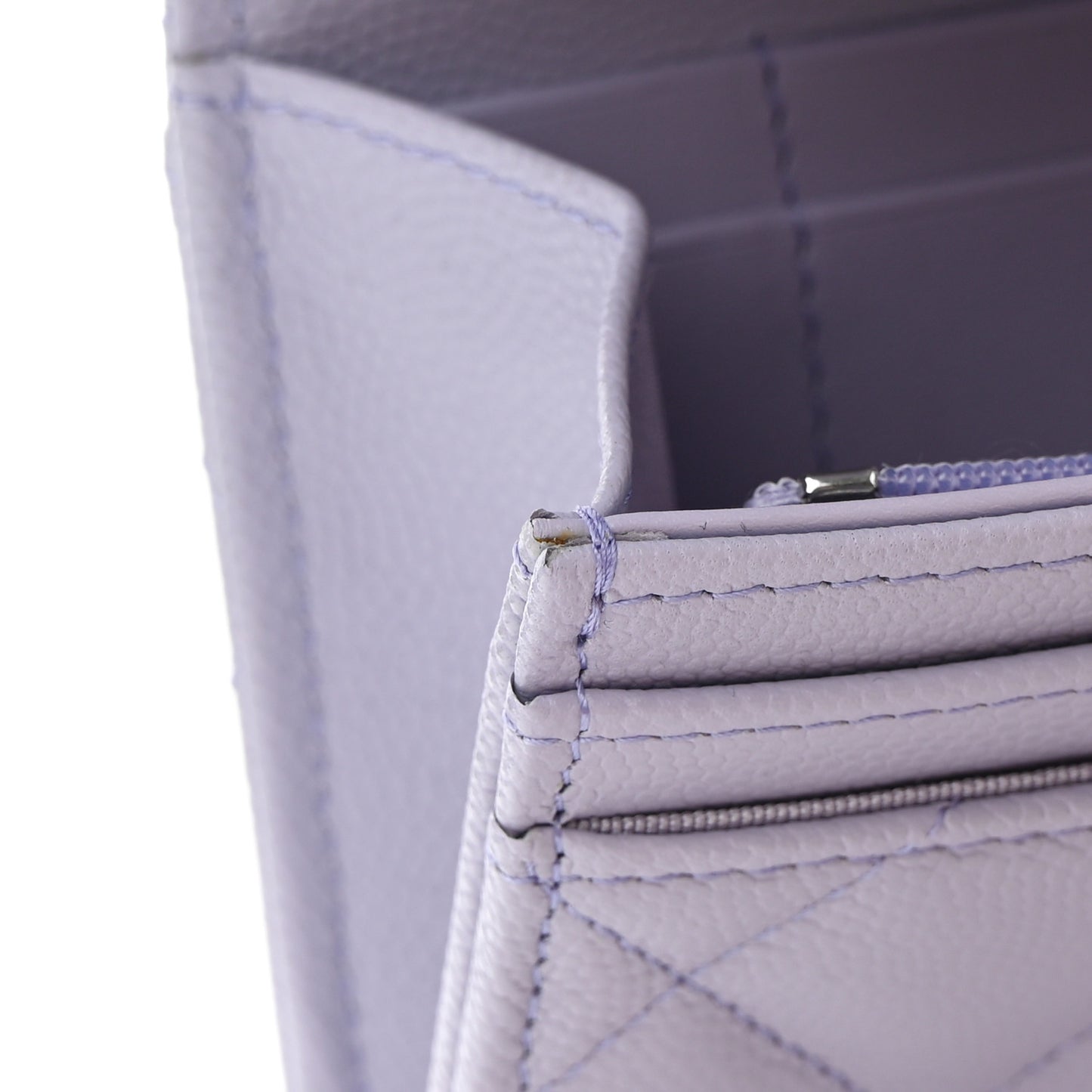 Caviar Quilted Medium Flap Wallet Light Purple