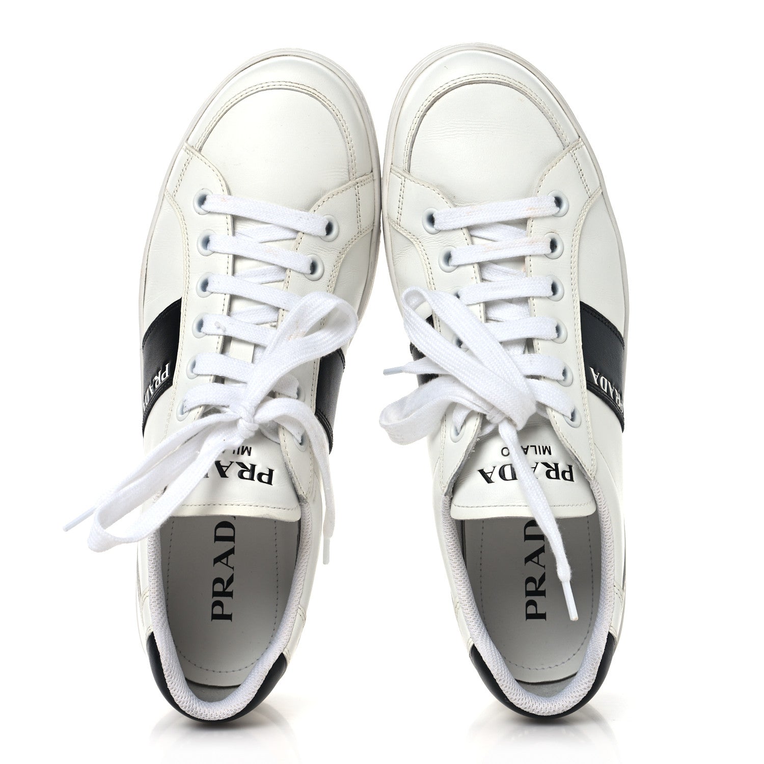 Prada Calfskin Mens Low Top Sneakers 9 White 2 of 8