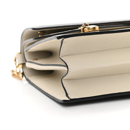 Gucci Calfskin Snakeskin Small Ottilia Top Handle Bag Black White 9 of 10