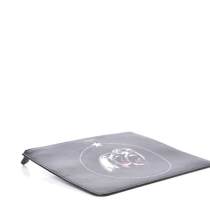 Givenchy Coated Canvas Monkey Brother Print Large Zip Pouch Black 4 of 8
