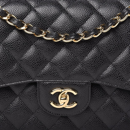 Chanel Caviar Quilted Jumbo Double Flap Black 10 of 11