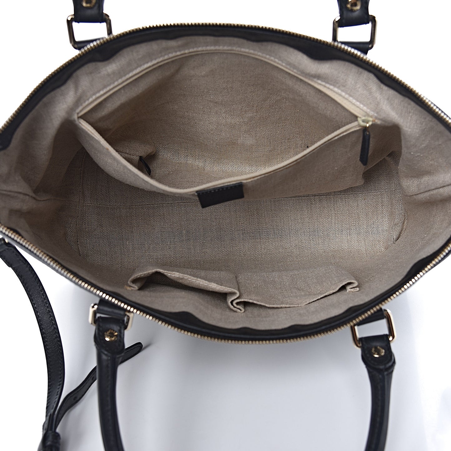 Soft Microguccissima Medium Zippered Satchel Black