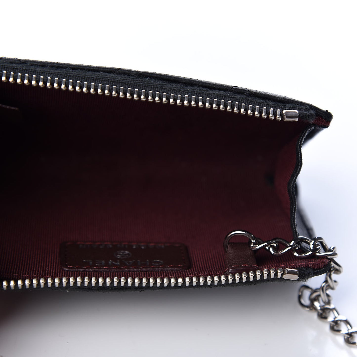 Lambskin Quilted Key Holder Case Black