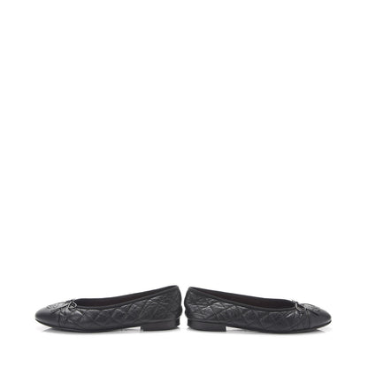 Chanel Aged Calfskin Quilted Cap Toe Ballerina Flats 38 Black 5 of 12