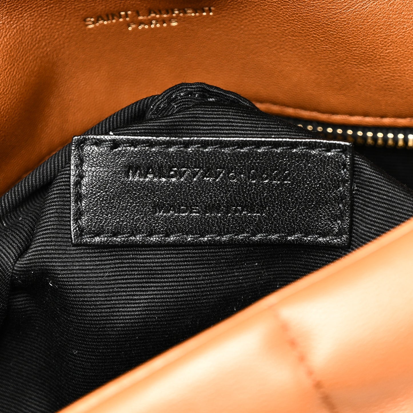 Lambskin Quilted Small Loulou Puffer Monogram Chain Satchel Dark Honey