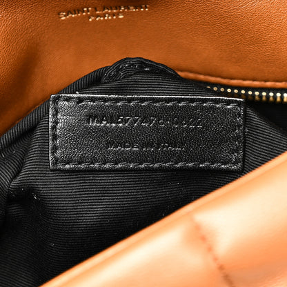 Saint Laurent Lambskin Quilted Small Loulou Puffer Monogram Chain Satchel Dark Honey 7 of 10