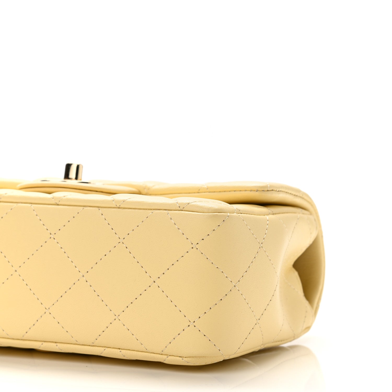Chanel Lambskin Quilted Mini Rectangular Flap Yellow 10 of 11