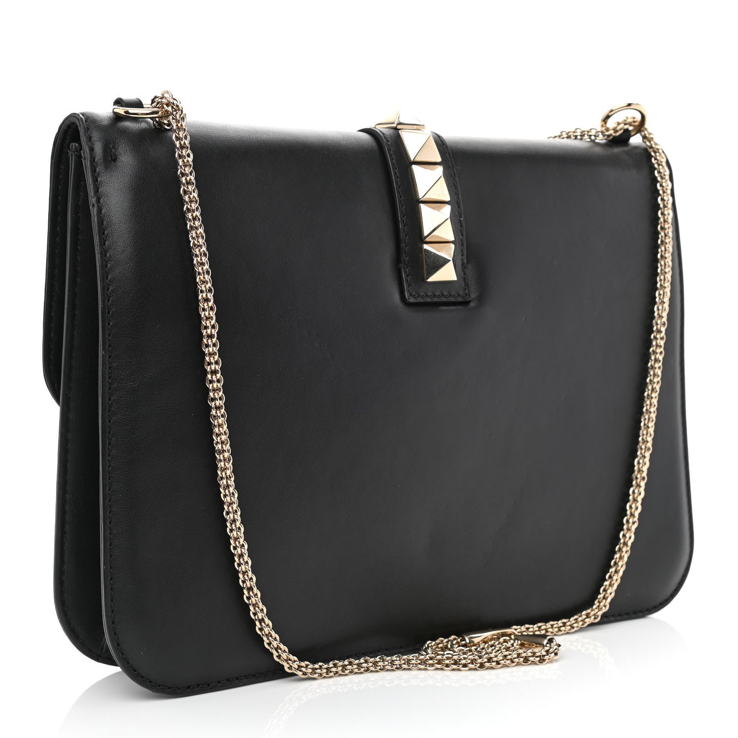 Valentino Garavani Vitello Medium Glam Lock Rockstud Flap Black 3 of 13
