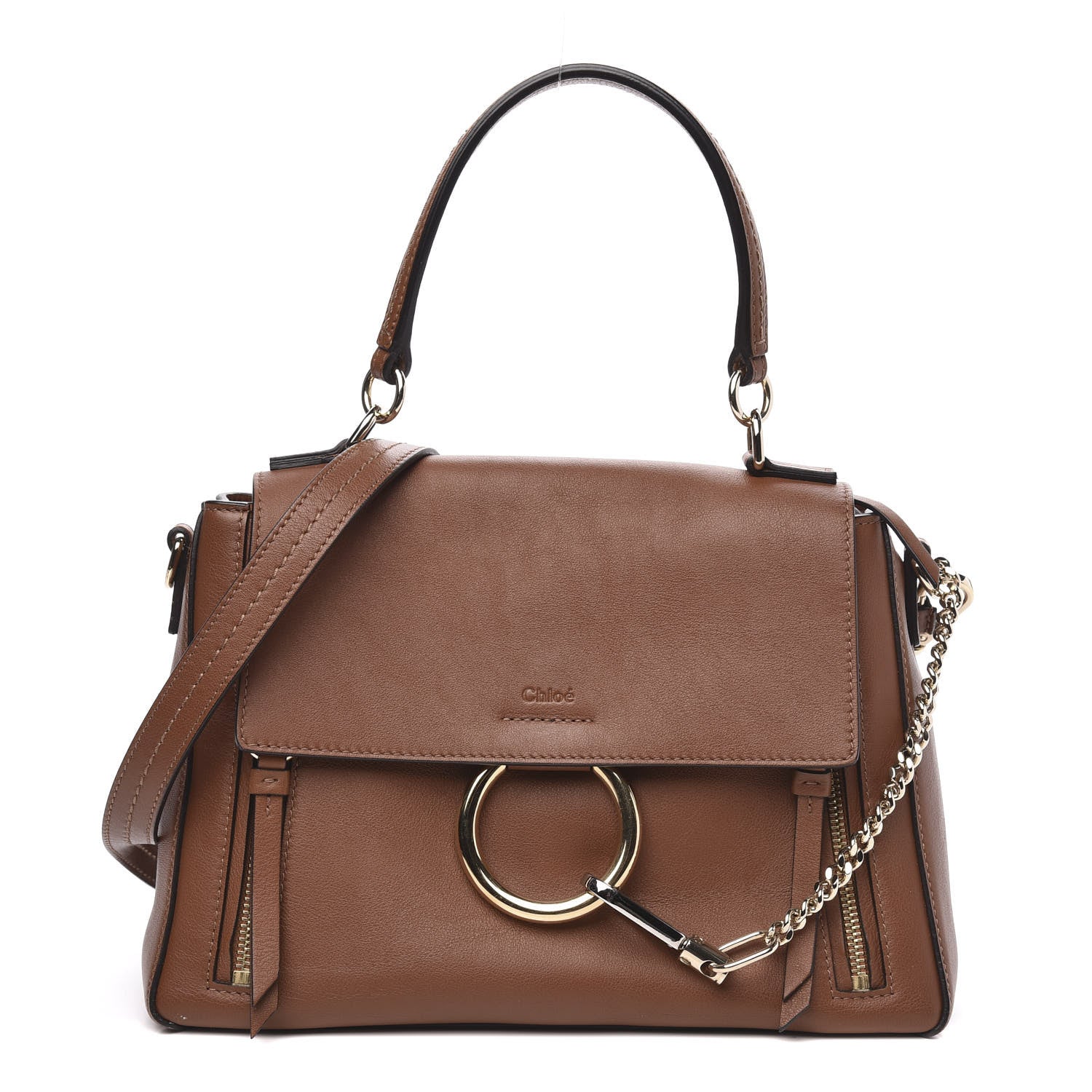 Chloe Calfskin Small Faye Day Shoulder Bag Tan 1 of 9