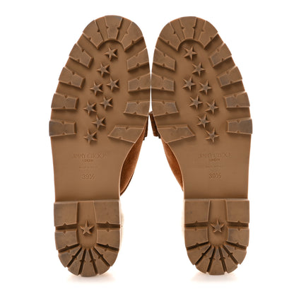 Jimmy Choo Suede Shearling Ronnie Flat Mules 39.5 Tan Natural 6 of 8