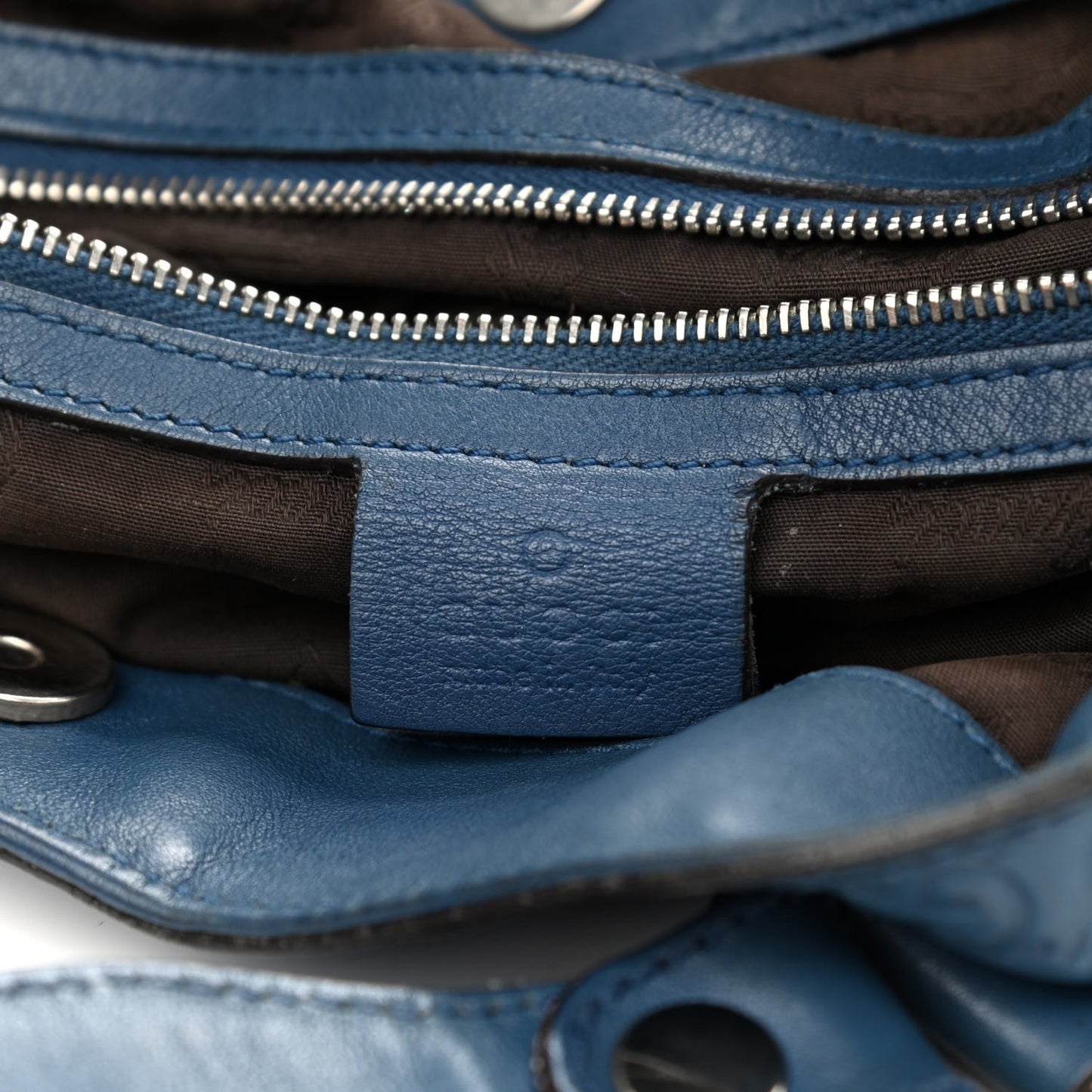 Guccissima Medium Icon Bit Tote Blue