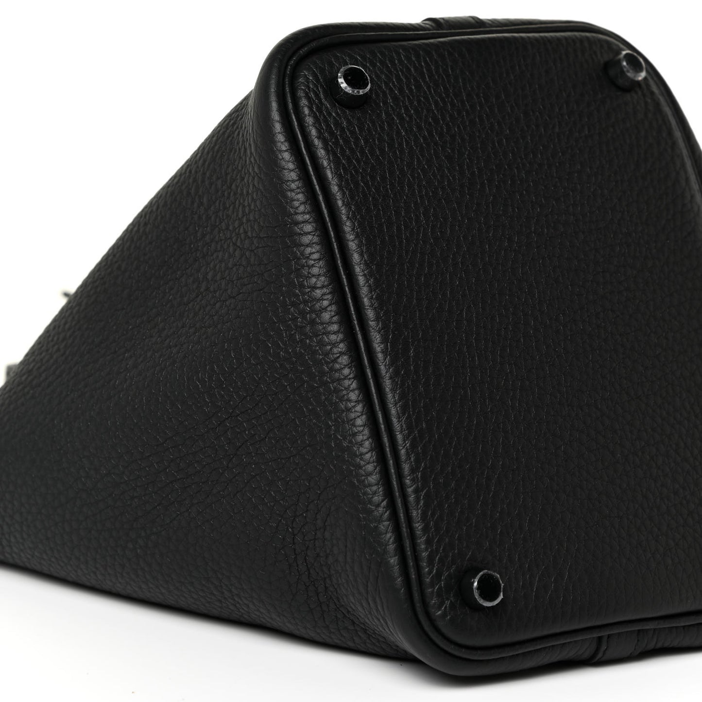 Taurillon Clemence Monochrome Picotin Lock 18 PM Black