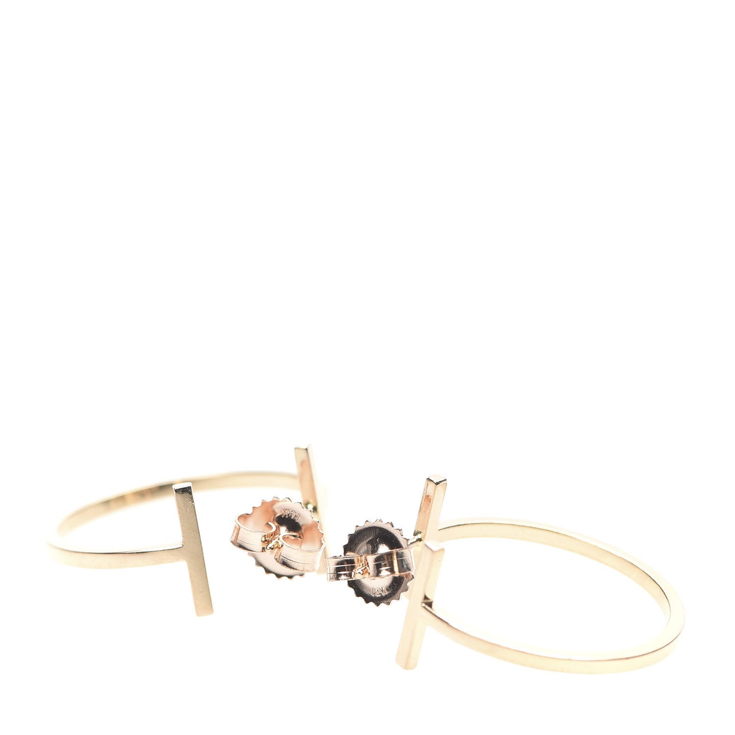 18K Rose Gold Medium T Wire Hoop Earrings