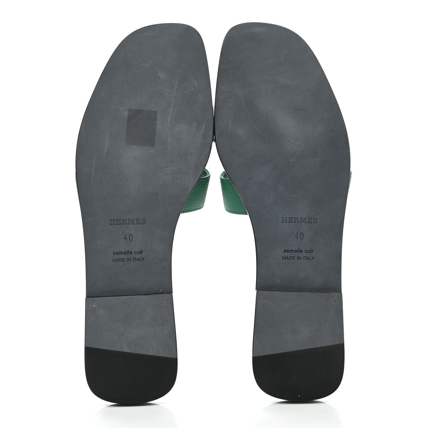 Hermes Epsom Oran Sandals 40 Malachite 5 of 8
