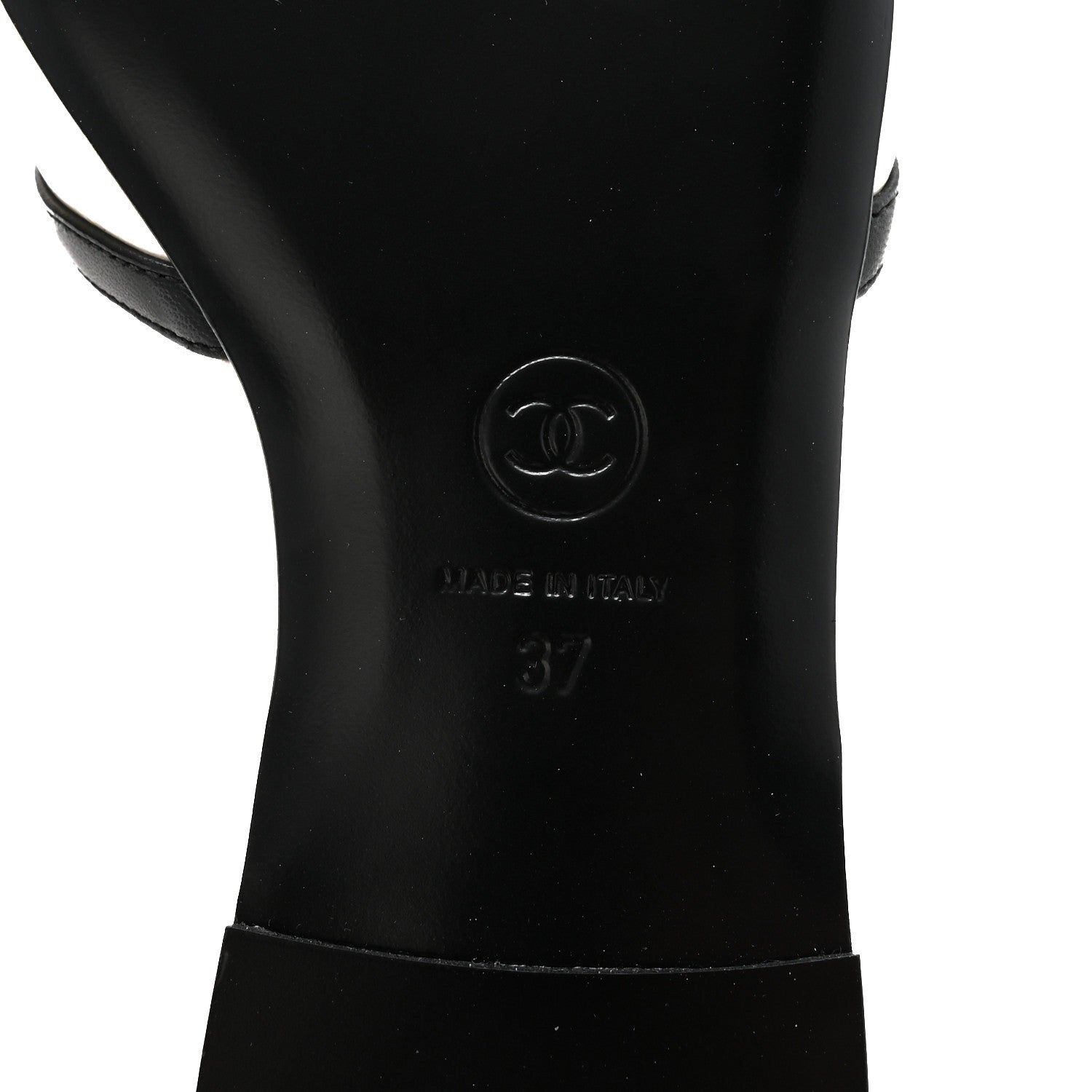 Chanel Lambskin CC Cutout Mules 37 Ivory Black 7 of 10