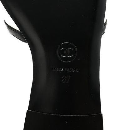 Chanel Lambskin CC Cutout Mules 37 Ivory Black 7 of 10