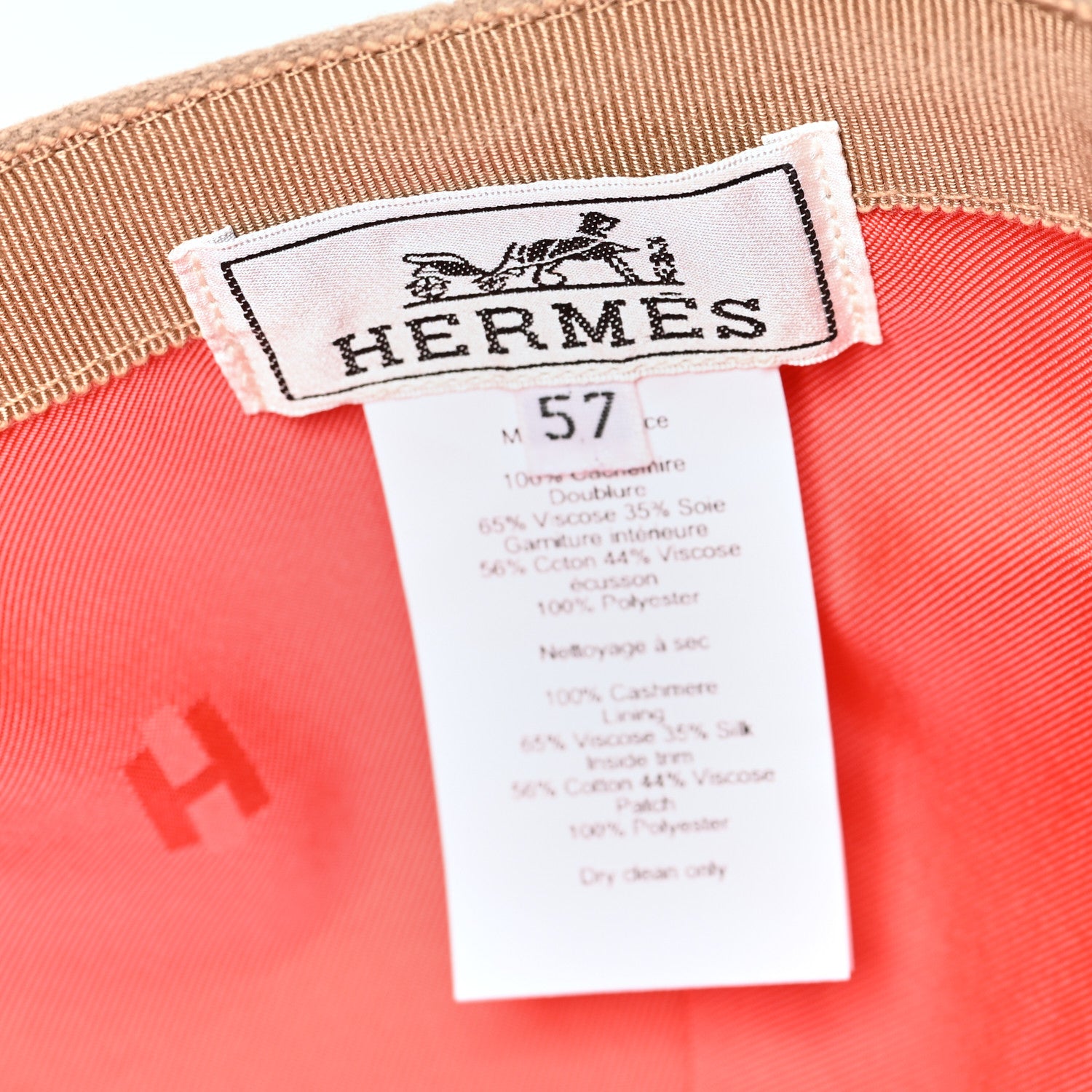 Hermes Cashmere Tigre Royale Riley Cap 57 Beige 8 of 9