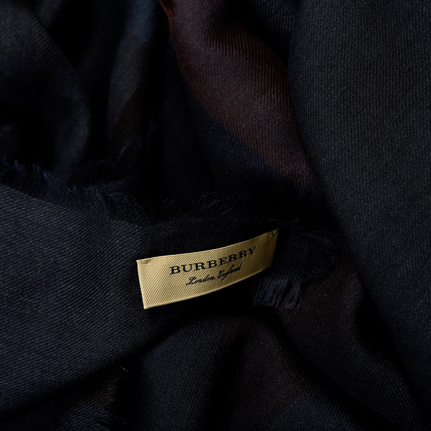 Burberry Silk Modal Wool Check Lightweight Scarf Blue 3 of 4