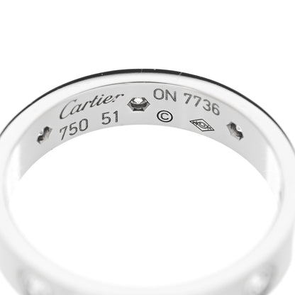 Cartier 18K White Gold 8 Diamond 4mm Wedding Band LOVE Ring 51 5.75 4 of 5