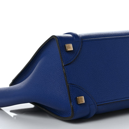 Celine Drummed Calfskin Micro Luggage Indigo 7 of 8
