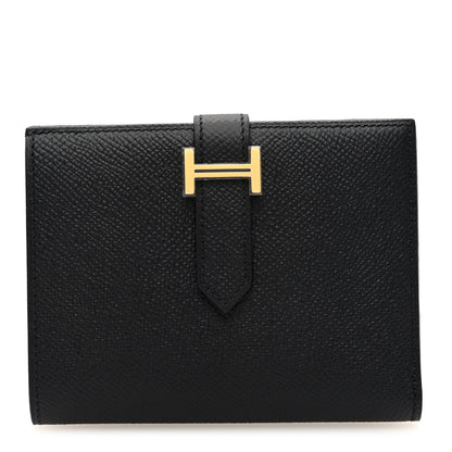 Hermes Epsom Mini Bearn Wallet Black 1 of 8