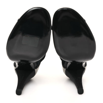 Chanel Satin Quilted Mary Jane Pumps 37 Grey 6 of 10