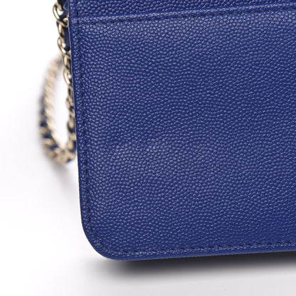 Chanel Caviar Quilted Vintage Mademoiselle Wallet On Chain WOC Blue 9 of 12