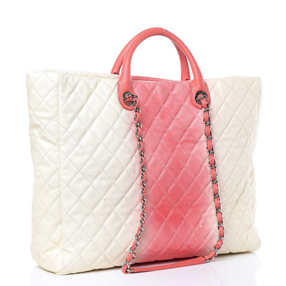 Chanel Caviar Ombre Large Shopping Tote White Rose 4 of 15