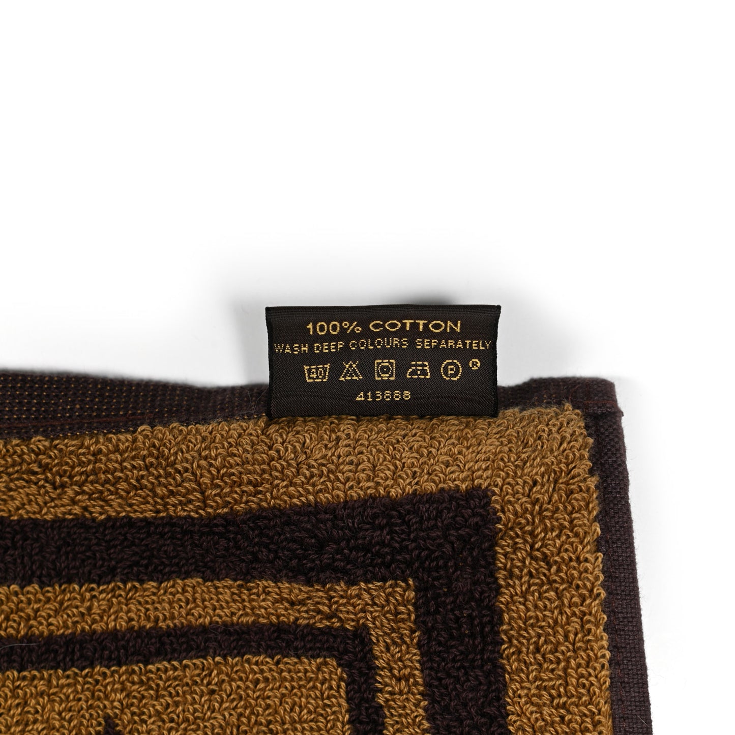 Cotton Monogram Classic Beach Towel Brown
