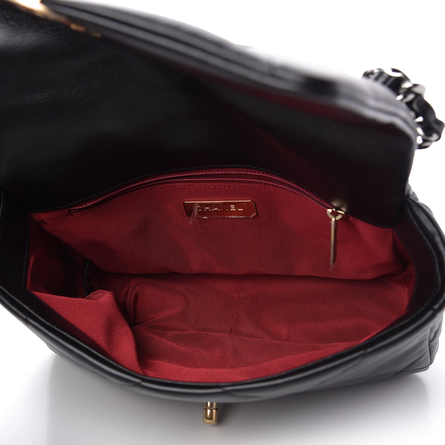 Chanel Shiny Goatskin Quilted Medium Chanel 19 Flap Black 5 of 11