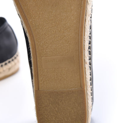 Saint Laurent Lambskin Monogram Espadrilles 37 Black 8 of 10