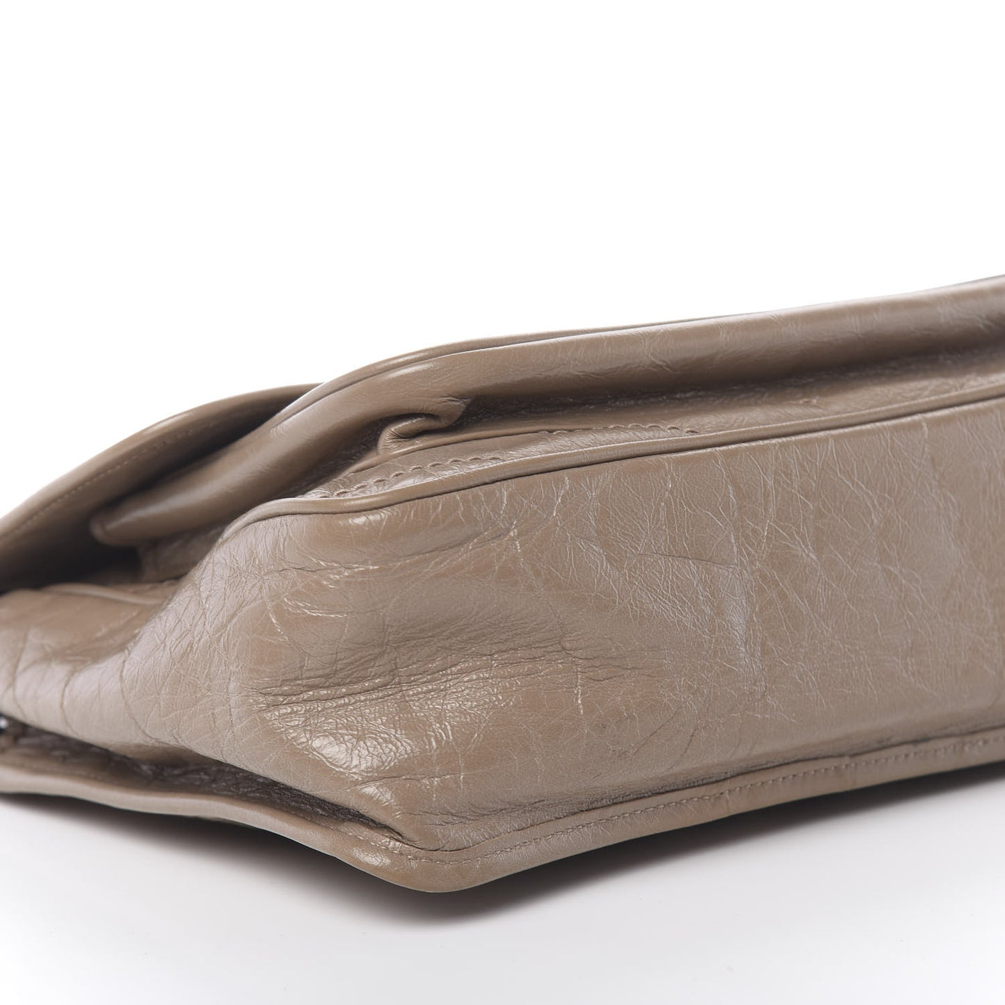 Crinkled Calfskin Matelasse Monogram Medium Niki Chain Satchel Light Taupe