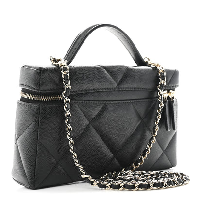 Chanel Caviar Quilted Top Handle Slim Vanity With Chain Black 2 of 10