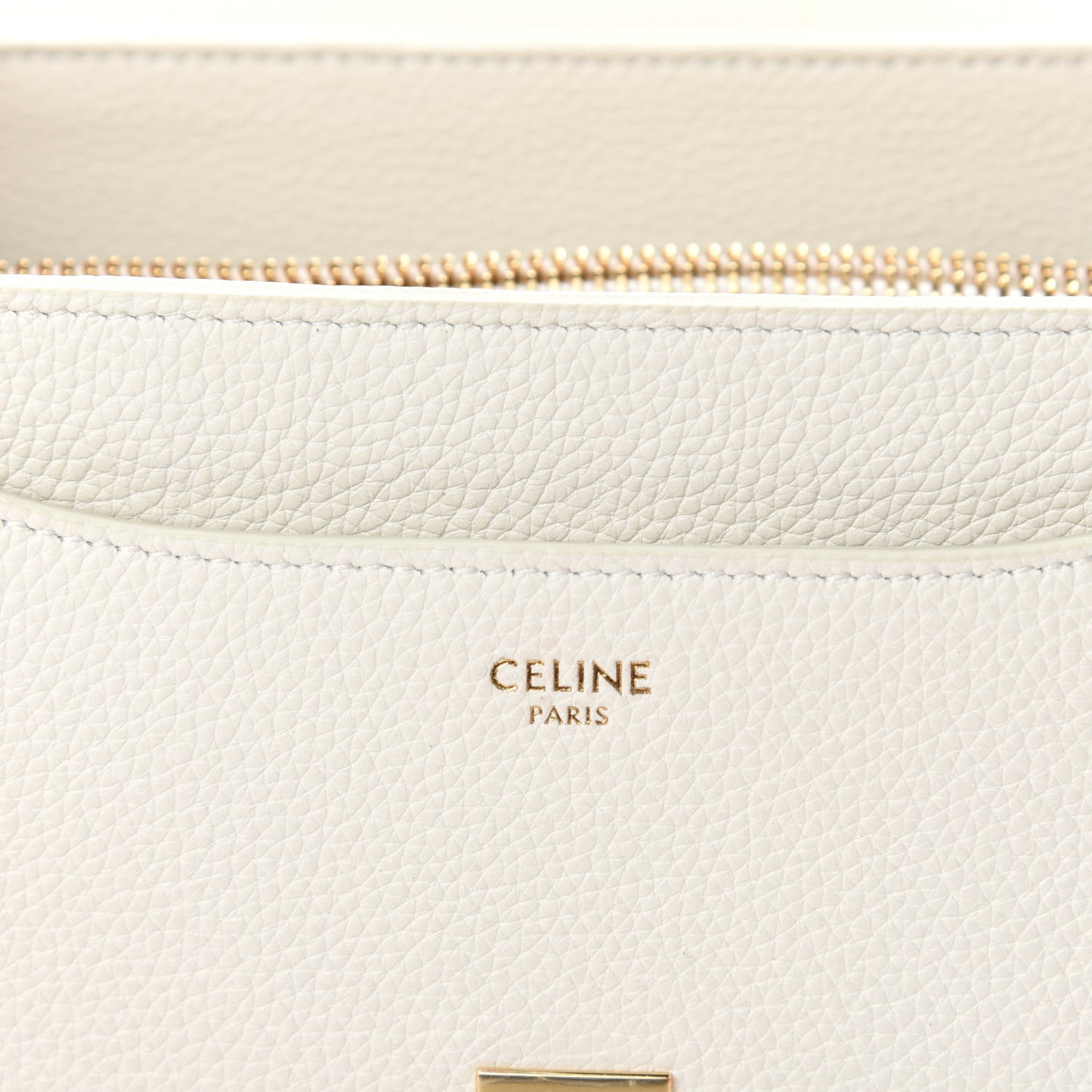 Grained Calfskin Small 16 Top Handle Bag White