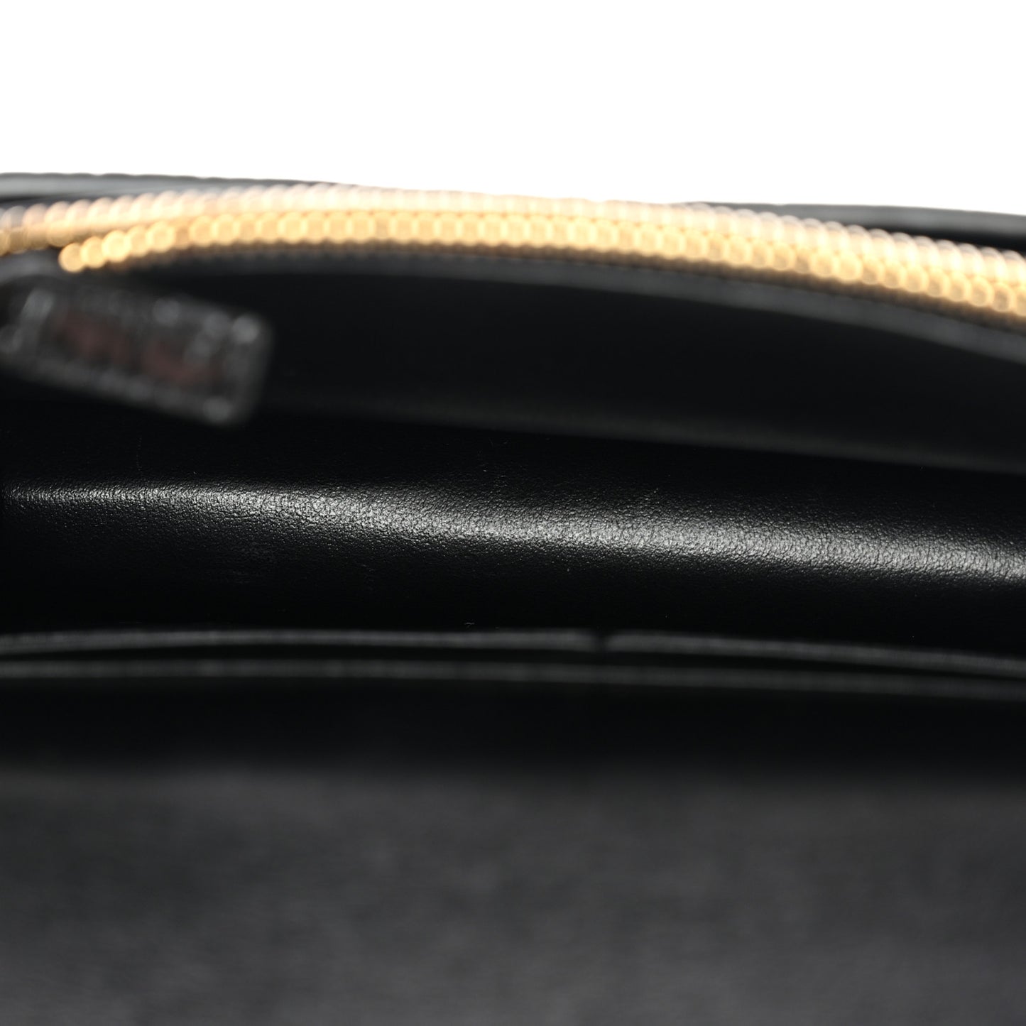 Calfskin Crocodile Embossed Monogram Sunset Top Handle Chain Wallet Black