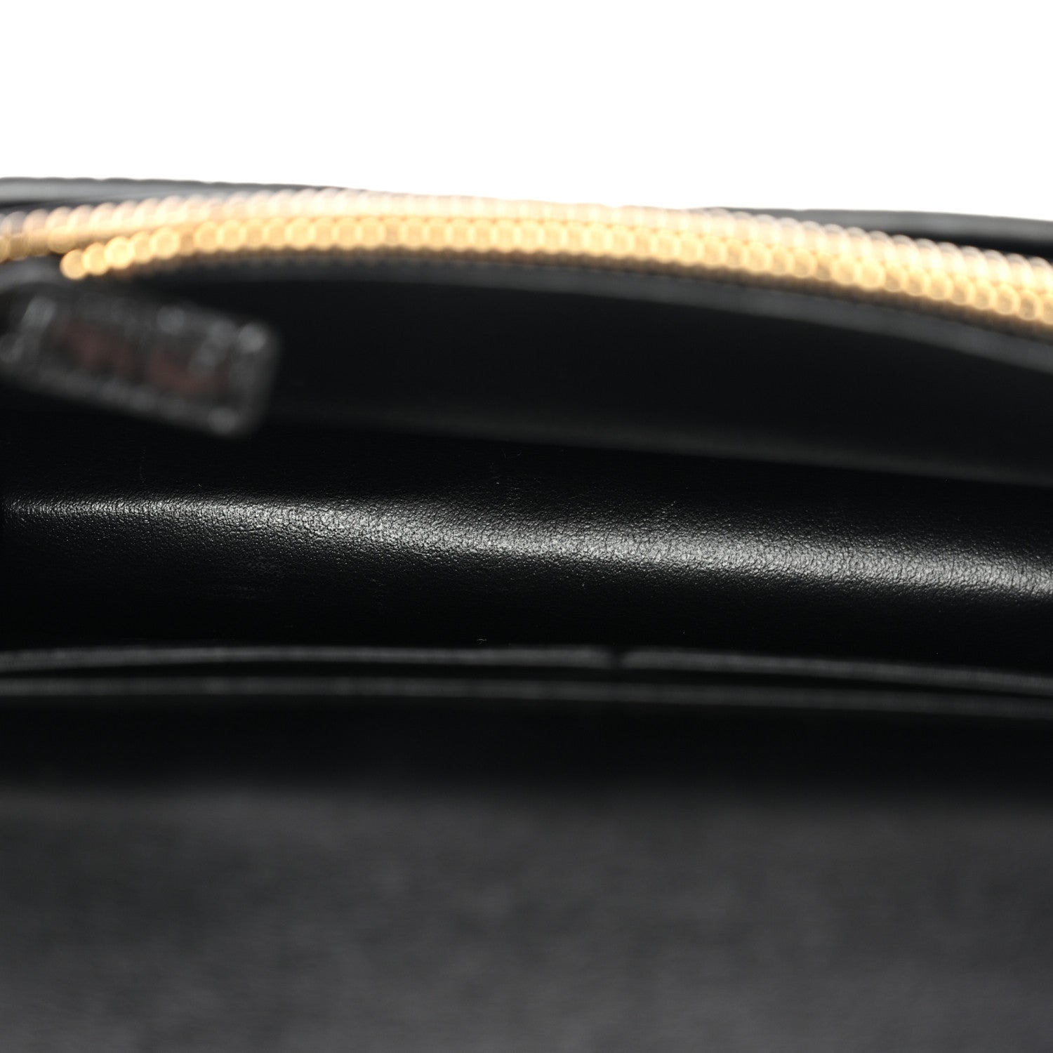 Saint Laurent Calfskin Crocodile Embossed Monogram Sunset Top Handle Chain Wallet Black 5 of 11