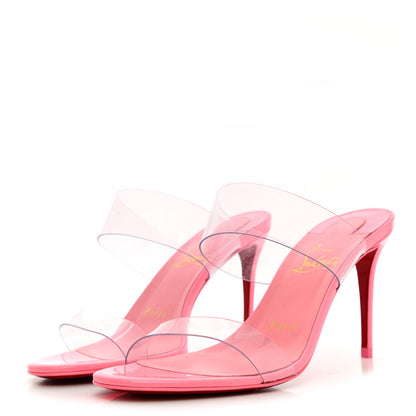 Christian Louboutin Patent PVC Just Nothing 85 Slide Sandals 36.5 Bubblegum 3 of 11