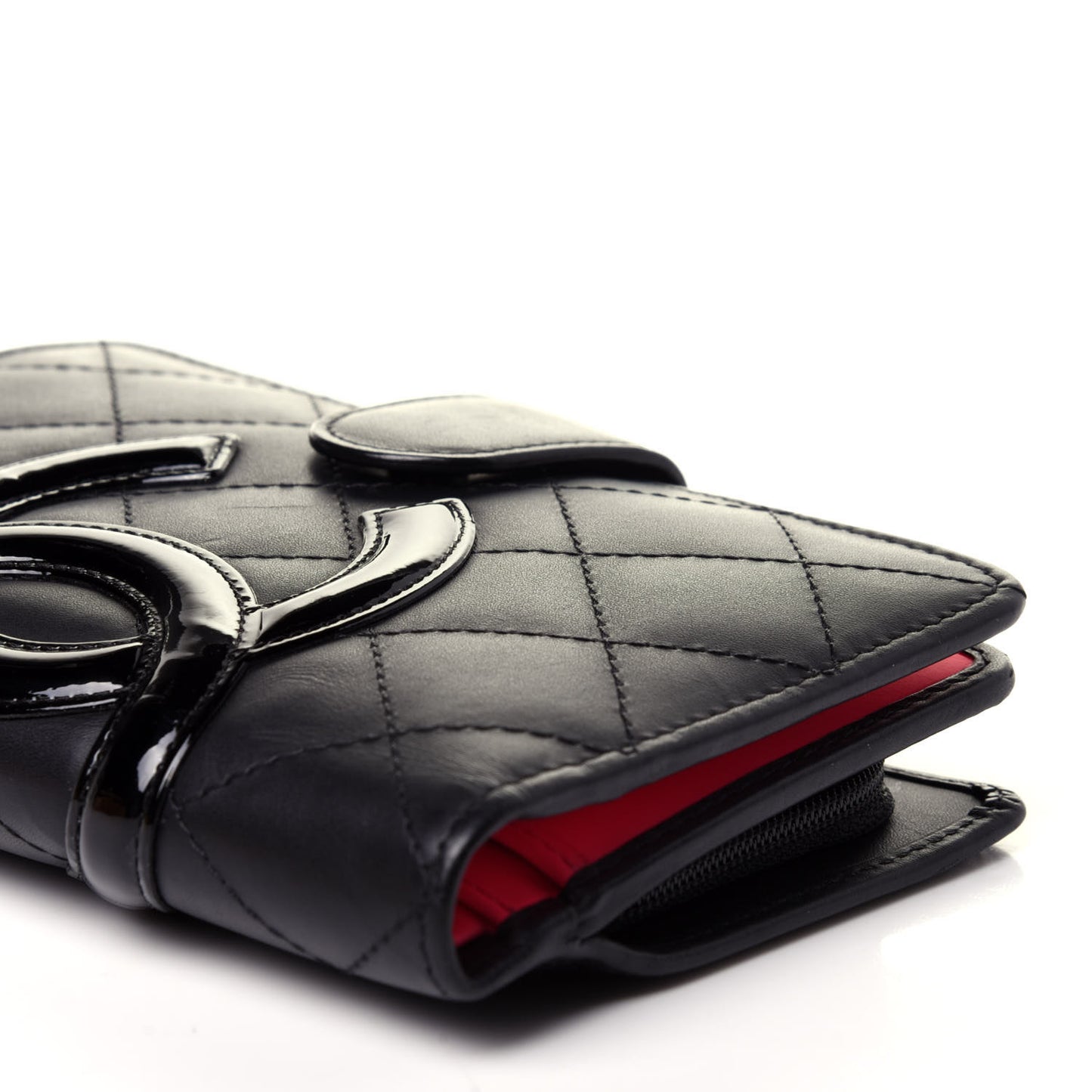 Calfskin Cambon Zipped Pocket Wallet Black
