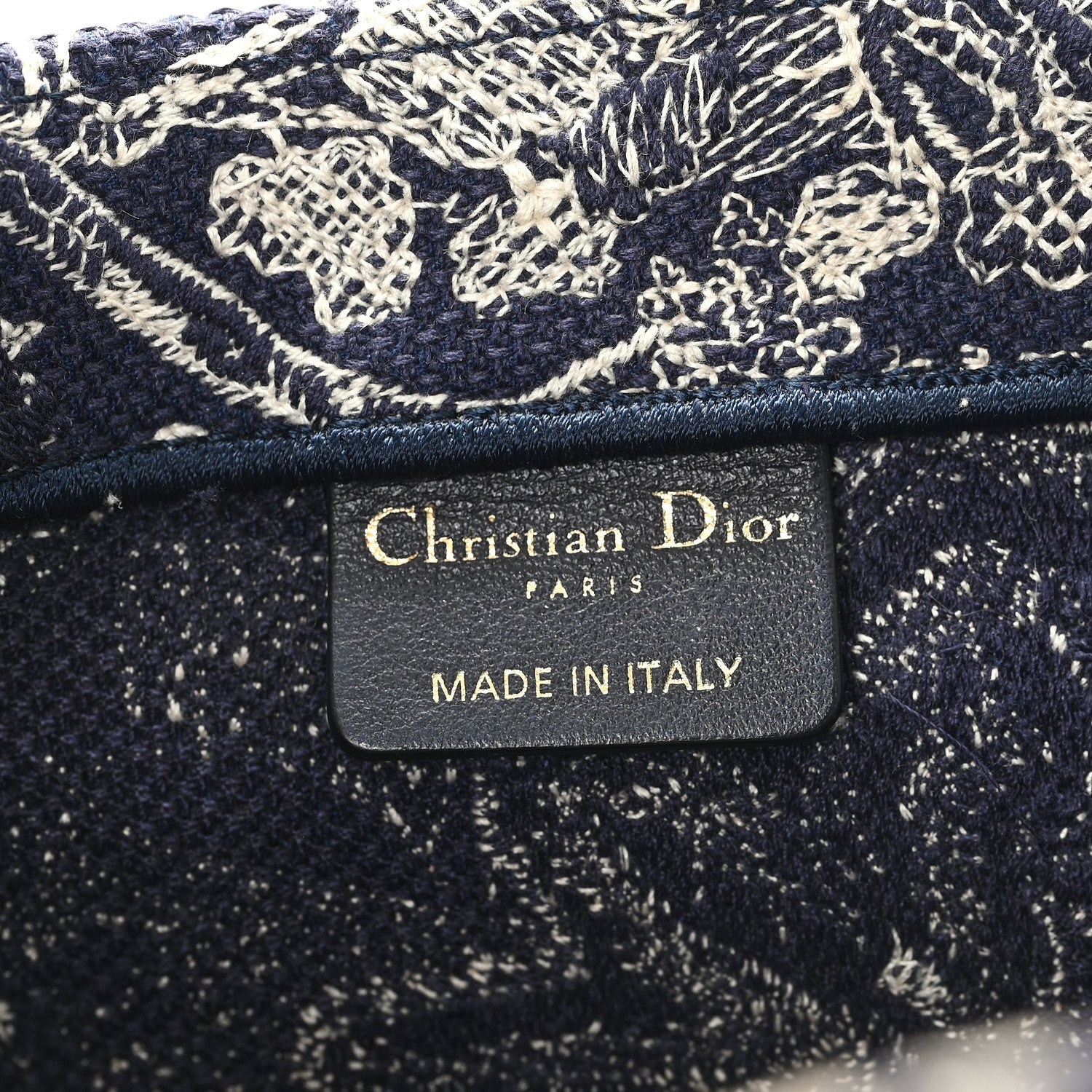 Christian Dior Canvas Embroidered Large Dioriviera Toile De Jouy Reverse Book Tote Blue 6 of 10